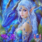 Preview: Diamond Painting Blauer Drachenfeder-Elfe
